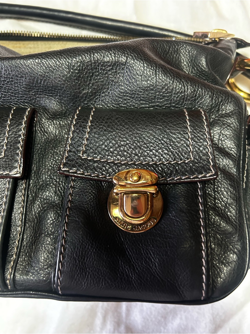 Marc Jacobs Multi-pocket Black Leather Bag small size Gilmore Girls - Picture 6 of 9